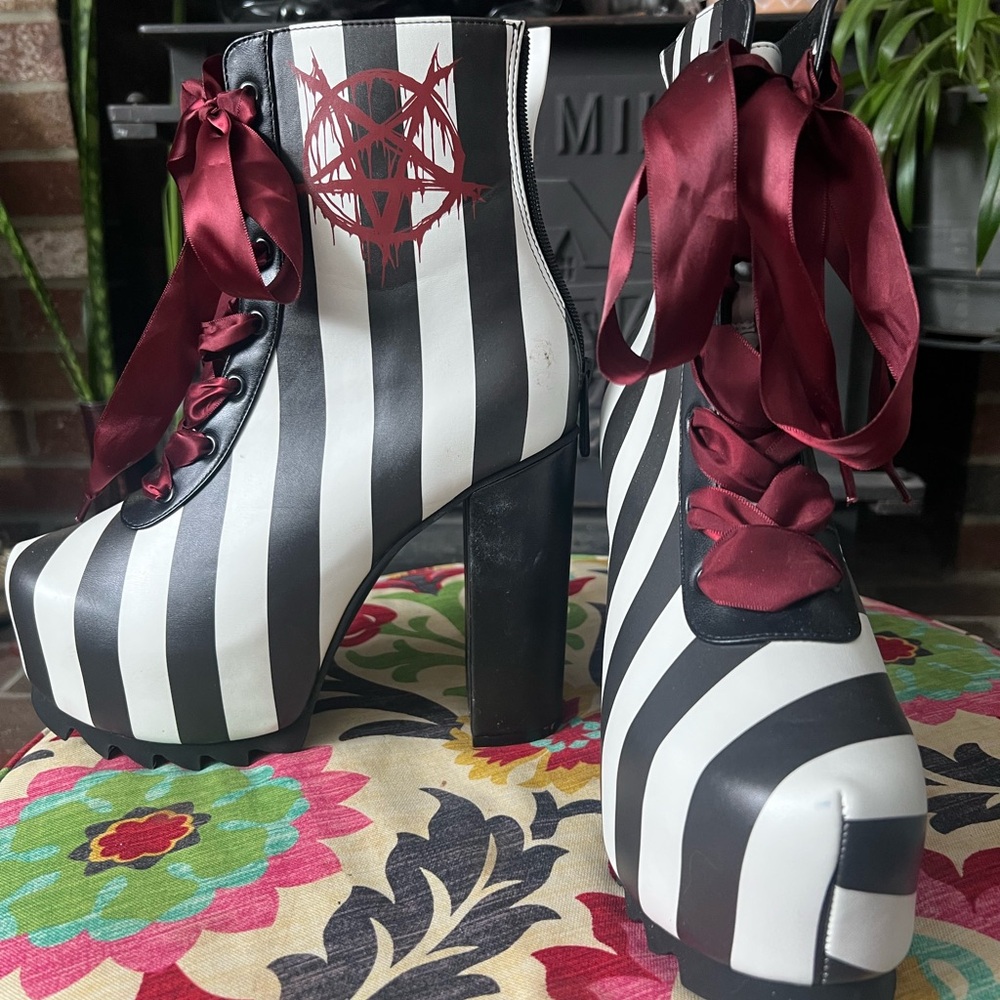 Killstar Striped Platform Boots - image 1